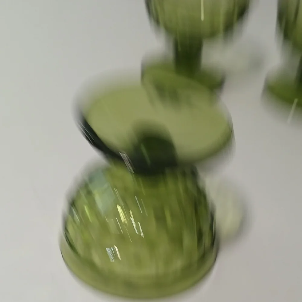Vintage Indiana Glass Whitehall Dessert Goblets Set Of Four In Avocado Green